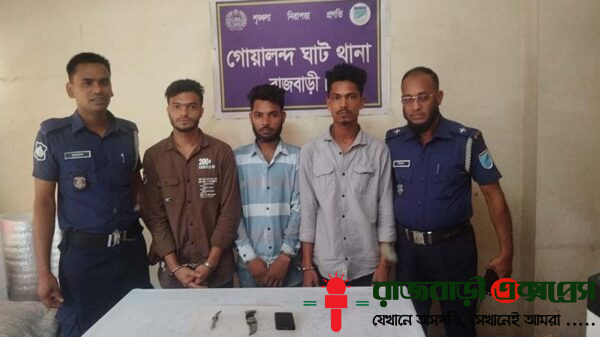 রাজবাড়ীর গোয়ালন্দঘাট থানা পুলিশের বিশেষ অভিযানে মহাসড়কে ডাকাতির প্রস্তুতিকালে দেশীয় অস্ত্রসহ তিনজনকে গ্রেপ্তার করা হয়েছে। তাদের কাছ থেকে দুইটি সুইচ